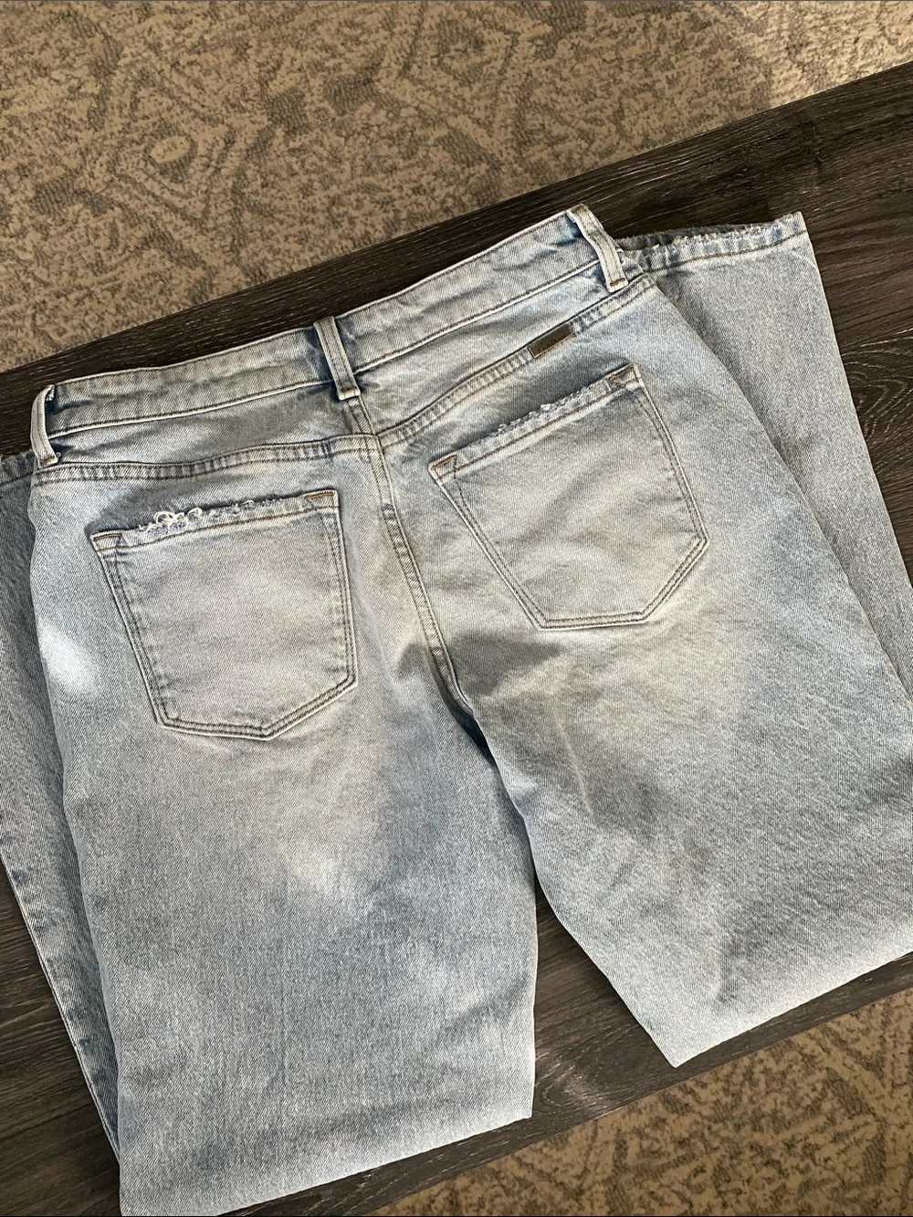 KanCan Light Blue Straight Leg Jeans with Silver Studs